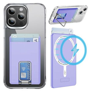 MagSafe カードケース スマホスタンド MagSafeウォレット カード入れ SUICA 定期入れ カードホルダー スリム スキミング防止 落下防止 iPhone シリーズ スマホリング 全機種 磁力吸着 脱着簡単 片手
