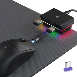 }EX[d }Olbg[d E CP[ut RGB Type C/Micro USBɑΉ̃}EXp 4-in-1 USB nu 3|[g ho ی Logicool G PRO X SUPERLIGHT 2 G703 LIGHTSPEED MX MASTER3s Razer Viper V3 Pro ([d-M