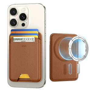MagSafe カードケース カードホルダー マグセーフカードケース カード 5枚収納 落下防止 マホスタンド 脱着簡単 片手操作便利 iPhone16/16Plus/16Pro/16Pro MaxとiPhone15/14/13/12シリーズ磁気ウォレット 13