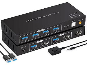8K HDMI KVM ؑ֊ 21o SW206N 2PC L KVM XCb` 4K 144Hz HDMI2.1 XCb`[ USB3.0 KVM 4o ؂ւ 4o nu ؑ XCb`[ p\R 2 ؑ L[{[h }EX LUSB 3.0 4|[g
