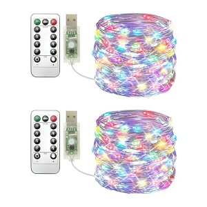 USB LEDe[vCg 20m tFA[Cg 100LED USBXgOCg Rt 8ނ̃[h ^C}[@\ \ NX}Xxbh[ OɑΉ 2Zbg