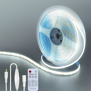 12VDC COB LEDXgbvCg [gXCb`t 5M F 6500K 320LED/m 8mm 10W/M CRI90 ʃe[vό`\ ؒf\ hIP20 1.5mP[u DIY ƒ̃CeAp 