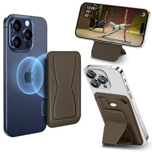 スマホスタンド iPhone 15 /14/13/12シリーズカードケース スマホグリップ 磁力強化 耐久強化版 MagSafeマグネット カード収納 持ち歩き便利 背面 スタンド カードホルダー 持ち歩き便利 Android 全機