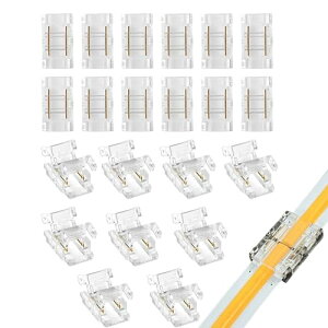 2�s��LED���C�g�X�g���b�v�R�l�N�^ 20�p�b�N-8mm �n���_�s�v�̃N�C�b�N�A�_�v�^�[ (�P�F5V/12V/24V LED�X�g���b�v�p) -�ϋv���̂���PVC���� ���肵���ڑ��̂��߂̓����Ȓ[�q ��������