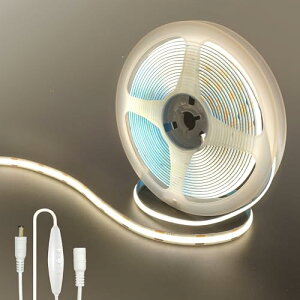 12V COB LEDXgbvCg \ 5M i`zCg 4000K 320LED/m 8mm hIP20 CRI]=90 10W/M ʃe[v ό`\ ؒf\ DIY ƒ̃CeAp 