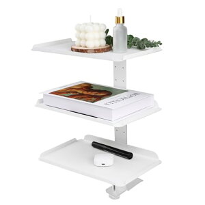 机上ラック デスク 収納 テーブルサイド収納 デスク上収納ラック 吊り下げ収納 デスク周り 卓上整理 クランプ固定 小物収納 自宅用 オフィス用 ブラック スチール製 穴あけ不要 簡単な取り