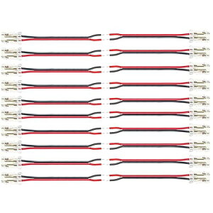 10mm 2�s��20�N �v���X�C���� COB LED�X�g���b�v�R�l�N�^ �����^ �X�g���b�v���烏�C���[�ڑ� + 10cm�P�[�u�� �P�F5V/12V/24V���C�g�X�g���b�v�p �����[�q ���S�ڑ� ��������