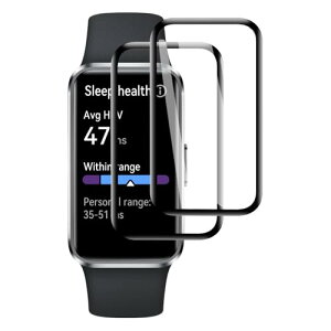 HUAWEI Band 10 �t�B���� PET�f�� �ώw�� ������ �ϏՌ� 3D�S�ʕی� �����ߗ� ��U�h�~���� HUAWEI Band 10 �Ή� (�u���b�N) [2���Z�b�g] ��������
