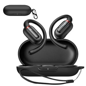 Anker Soundcore V30i ケース 紛失防止 フック付き 軽量 キズ防止 防塵 傷つきにくい ソフト シリカゲル スポーツ クール デザイン 衝撃 吸収 スリム ソフト ケースカバー 落下防止保護 (ブラック)