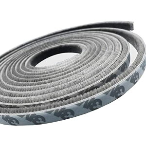 隙間テープ すきまモヘアテープ 虫よけ すき間テープ 防寒 防音 防風 網戸用 き間テープ 玄関ドア 戸当たり 窓 サッシ用 隙間対策 (グレー 9mm×5mm×5m) 送料無料