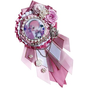 缶バッジ用ロゼット バッジ用 痛バッグ 飾り ロゼット リボン 痛バッグ装飾 缶バッジ 痛バ ロゼット グッズ レトロ 磁石付 ピンクとパープル