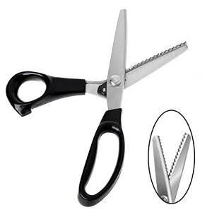 ピンキングハサミ 山型 ギザギザハサミ ステンレス製 ピンキング鋏 ピンキングはさみ クラフトはさみ 握りやすい 鋭利 裁縫 布切り手芸洋裁鋏DIY ラッピング用 洋裁道具 (3mm) 送料無料