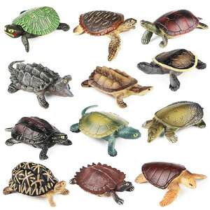 フィギュア 亀 生き物 モデル 両生類 爬虫動物 カメ 飾り セット クリスマス 新年のギフト 子供 おもちゃ デザイン リアルな亀の模型 合計12種スタイル