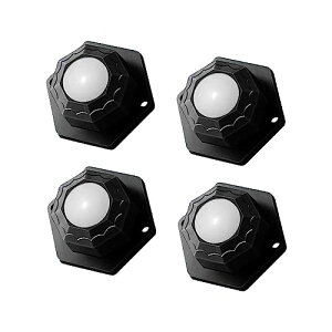 キャスター 粘着テープ式 ナイロン 車輪 ボール どこでも スムーズに360度回転 ボール車輪 キャスター両面テープ 家具用キャスター 静的耐荷重80kg ブラック 4個セット (ブラック)