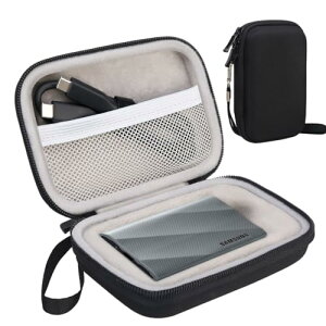 サムスン Portable SSD T9 保護ケース 収納ケース 持ち運び 保護カバー 耐衝撃 保護 キズ防止 収納 キャリングケース 代替品 社外品 ブラック+グレー