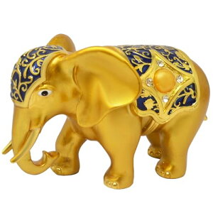 風水グッズ 置物 象 ゾウ 玄関 装飾小物 可愛い 金運 縁起物 インテリア プレゼント 合金 9 5.5 5.7cm ゴールド