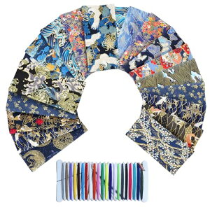布 生地 和風柄 パッチワーク布 手芸 20枚セット 25 x 20 cm ハギレ布 かわいい 布地 綿 カットクロス 金箔押し 和調 花柄 動物柄 和柄 着物風 装飾 手芸用 はぎれ 布 セット 裁縫 diy ぬいぐるみ用