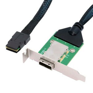 外部ミニ SAS SFF-8088 オス - SFF-8088 メス延長ケーブル PCBA ロープロファイル ブラケット付き 送料無料