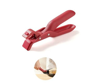 フライパン 取っ手 フライパンハンドル 鍋つかみ オーブンクリップ (赤)