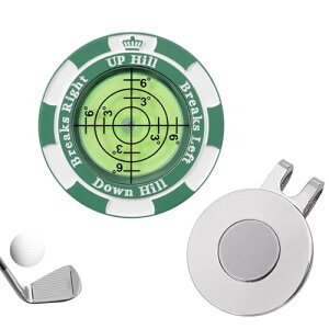 ゴルフ マーカー マグネット クリップ付き パッティング ガイド ゴルフマーカー 水平器 マーカー ゴルフ パッティング用 パター練習用 高精度 多機能 丸型気泡水平器 おしゃれ ゴルフ用品