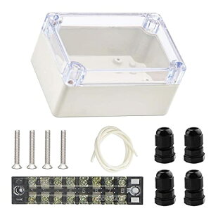 ABS �v���X�`�b�N �W�����N�V�����{�b�N�X 100x 68 x 50mm IP65 �h�� �d�q�v���W�F�N�g�G���N���[�W���{�b�N�X���O�p�����J�o�[ 8P�[�q�� 4��PG7�P�[�u���O�����h�t��