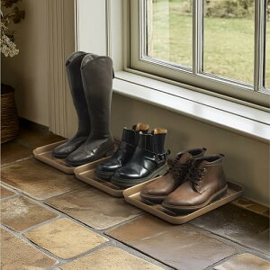 シューズトレイ 靴置き シューズマット 35x27x4.5cm 足置き 靴入れ ラゲッジマット 縁あり 靴収納 雨 雪 秋冬 泥対策 ブロンズ 3個セット