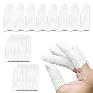指サック 白布指カバー 約100枚入り 白い 指先保護 指先の磨損を防ぐ 通気性のある汗止め 使い捨て 滑り止めフィンガー 静電防止 手湿疹 実験 作業用 粉塵保護 保護 (100枚) 送料無料