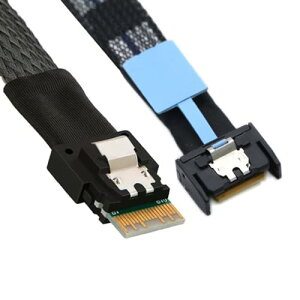 PCI-E 5.0 Mini Cool Edge IO MCIO PCI-E 4i 38�s�� �I�X - SFF-8654 �X�������C�� 4X �G�N�X�e���_�[�P�[�u�� 50cm ��������