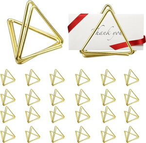 カードスタンド 40枚 金属三角クリップ メモクリップ ホルダー スタンド メモスタンド メモクリップ 写真 立て 可愛い おしゃれ カード 名刺 便箋 文具 事務 結婚式パーティー用メタルメモホ