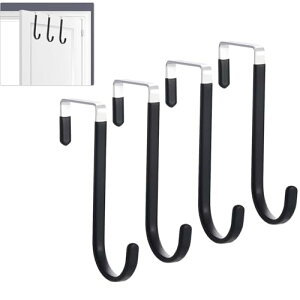 ドアハンガー ドアフック フック ルームハンガー ブラケット ハンガーフック ドアフック 吊り下げ 収納 玄関 クローゼット 浴室 洗面所 台所 (黒 4個) 送料無料