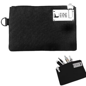 セキュリティポーチ ロック ポケット 鍵付き ポーチ 大容量 ダイヤルロック カギ管理 カギ収納 パスポートポーチ 小型 小さい 盗難防止 安全 便利 会社 家庭 旅行 鍵の保管 貴重品入れ 集金