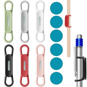 ペンホルダー マグネット シリコン 6色 ペン立て 壁 固定 貼り付け ホワイトボード デスク 冷蔵庫用 整理 整頓 多機能 オフィス用品 マグネット吸着シート付き (6個セット) 送料無料