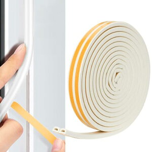 隙間テープ 防音 全長6m ドア 引き戸 音防止 すきまテープ すきま風防止 窓 すきまパッド シールテープ D型 エアコン効率アップ 虫塵すき間侵入防止 寒さ対策 騒音軽減 ホワイト
