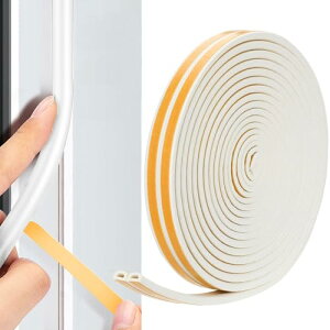 隙間テープ 防音 全長10m ドア 引き戸 音防止 すきまテープ すきま風防止 窓 すきまパッド シールテープ D型 エアコン効率アップ 虫塵すき間侵入防止 寒さ対策 騒音軽減 ホワイト 送料無料