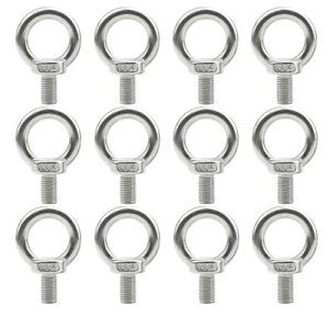 アイボルト 304ステンレス メススレッド 吊り下げ 固定 補強 補助 金具 地震対策 家具 木工 転倒防止 DIY テント フック ロープ ワイヤー 12個セット (M6) 送料無料