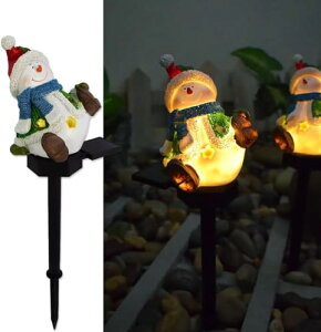 クリスマス ソーラーライト サンタクロース ライト ガーデンライト 庭 装飾 LED 雪だるま クリスマスツリー クリスマス飾り 置物ライト 屋外 イルミネーション 埋め込み式 防水 自動点灯 (雪