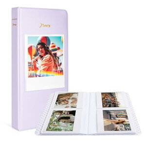 チェキアルバム 富士フィルム instax wide 210 /wide300 /wide400 フォトアルバム ポラロイド 写真 収納アルバム 3.4x4.3インチ ポラロイド スクエア フィルム ワイド フィルム 適用64枚 8色展開 パープル