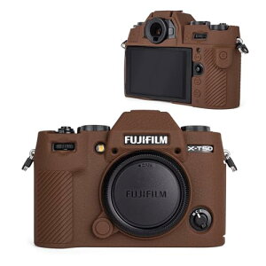 Fujifilm XT50 /X-T50 保護ケース 収納ケース 持ち運び 保護カバー 耐衝撃 保護 キズ防止 収納 キャリングケース 代替品 社外品 ソフト シリコン 全面保護 取り外し可能 滑り止め コーヒー