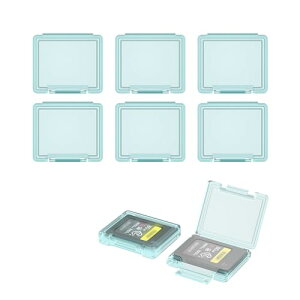 CFexpress Type-A カードケース メモリーカードケース クリアケース cfタイプa ケース カード保護ボックス 薄型 軽量 防滴 防塵 携帯便利 透明のブルー 6枚セット 1枚収納 送料無料