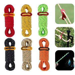 テントロープ 4mm 10m 多機能パラコード ストラップ キャンプ アウトドア アルミニウム 自在金具付き 固定 テント ロープ 張り綱 アルミニウム自在金具 タープロープ 反射材 耐荷重200Kg