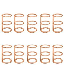 ルーズリーフバインダーリング 製本用とじ具 穴径20mm 単語帳 資料保存 整理 カレンダー 手帳 アルバム ローズゴールド 10個セット 送料無料