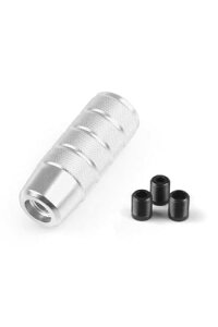 シフトノブ シフトレバー ノブ 延長 汎用 アルミ合金 スティック型 アダプター 3種付き (シルバー)