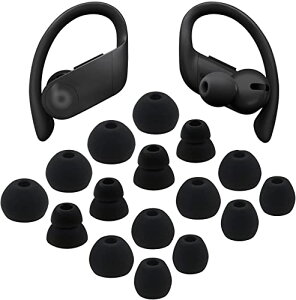 Powerbeats Pro イヤーパッド 交換用イヤーチップ シリコン イヤホンパッドセット S / M / L / D 8ペア 4サイズ ソフトシリコンイヤホンチップ Powerbeats ProヘッドフォンPB Pro対応 互換品 代替品 (ブラ