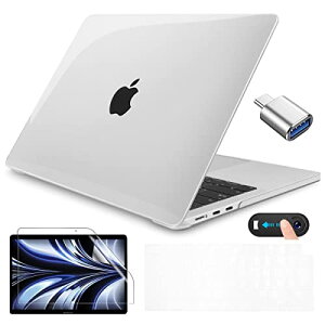 MacBook Air 13.6 インチ 2025 2024 2022 ケース 新型 クリア 透明 A2681 A3113 A3240 チップ 対応 13.6 macbook air m2 m3 m4 カバー 光沢仕様 マックブック エアー 日本語JIS配列キーボードカバー 付き (5in1)