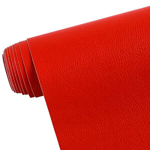 貼るレザー 合皮 生地 ソファー補修シール 接着性 耐久 補修シート バイク シート 補修 革シート 防水 椅子 張り替えシール (レッド 40X200cm)