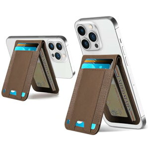 スマホスタンド 卓上 マグネット カードケース MagSafe対応 スキミング防止 張り付け ウォレットスタンド ヴィーガンレザー 調節可能 カーボンファイバー10枚収納可能 IDウィンドウを開くスキ
