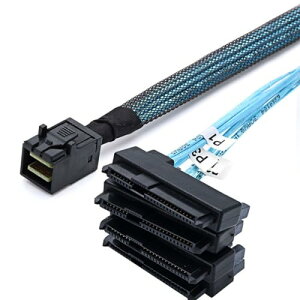 Mini SAS SFF-8643 �z�X�g 1-4 SAS SFF-8482 29�s�� �^�[�Q�b�g SAS �f�B�X�N 6Gbps �f�[�^�T�[�o�[ RAID �P�[�u�� 0.5M