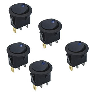 LED���b�J�[�X�C�b�` 12V 20A���E���h�g�O��SPST 3�s���I���I�t�{�^�� �~�j�ۂ� �C�b�`�{�[�g�J�[�g���b�N�{�[�g���b�J�[���R���g���[���p�iLED�����v�u���[ 5�j ��������