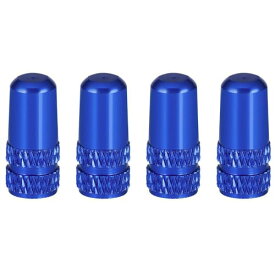 自転車 仏式 バルブキャップ 4個セット アルミ合金製 タイヤ バルブ キャップ アルミバルブキャップ フレンチバルブ ロードバイク ドレスアップ 仏式バルブ用 (ブルー) 送料無料