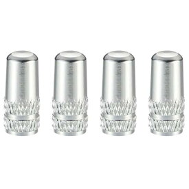 自転車 仏式 バルブキャップ 4個セット アルミ合金製 タイヤ バルブ キャップ アルミバルブキャップ フレンチバルブ ロードバイク ドレスアップ 仏式バルブ用 (シルバー) 送料無料